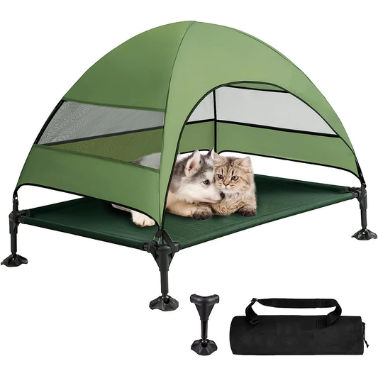 FurLounge - Elevated Dog Bed with Canopy