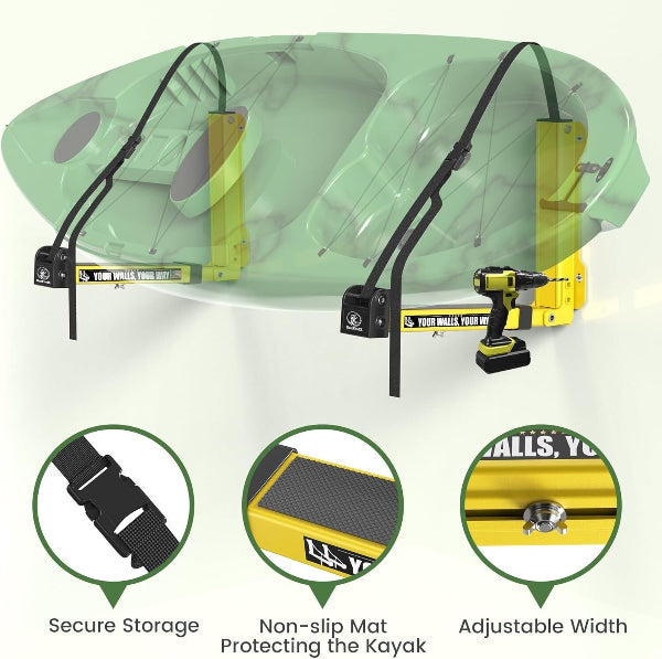 CurrentHold - Foldable Kayak Wall Rack