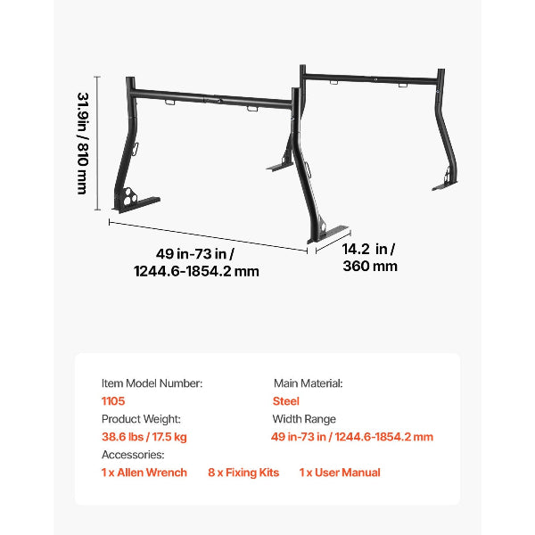 RuggedSpan - Truck Bed Ladder Rack