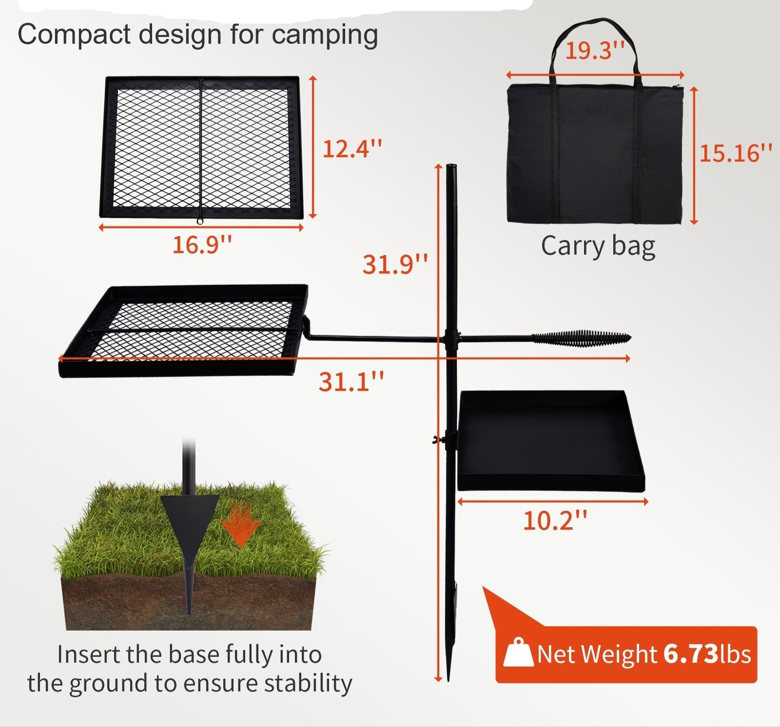 FireMaster - Swivel Campfire Grill