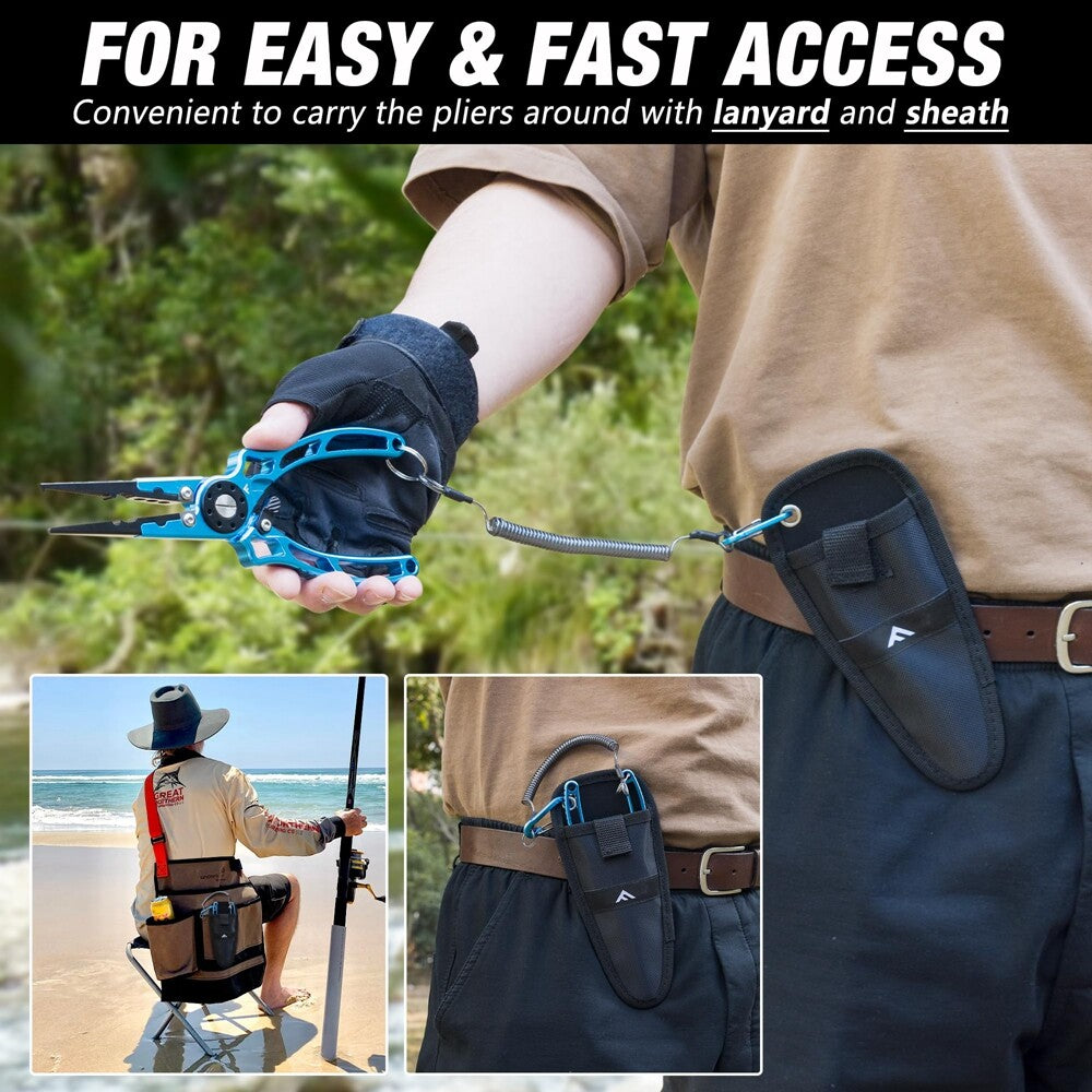 LineSnap - 6-in-1 Aluminum Fishing Pliers