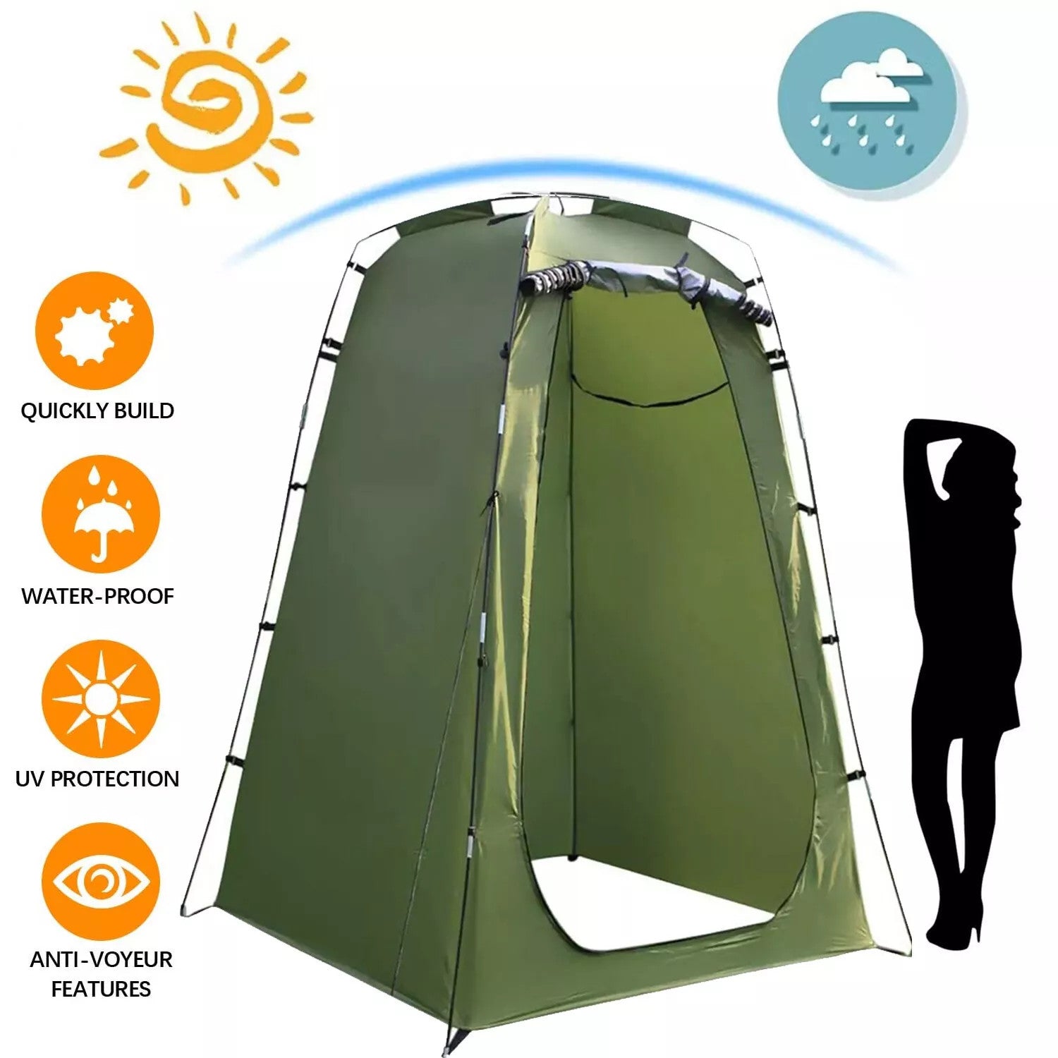 WilderNest - Portable Camping Toilet Tent Kit