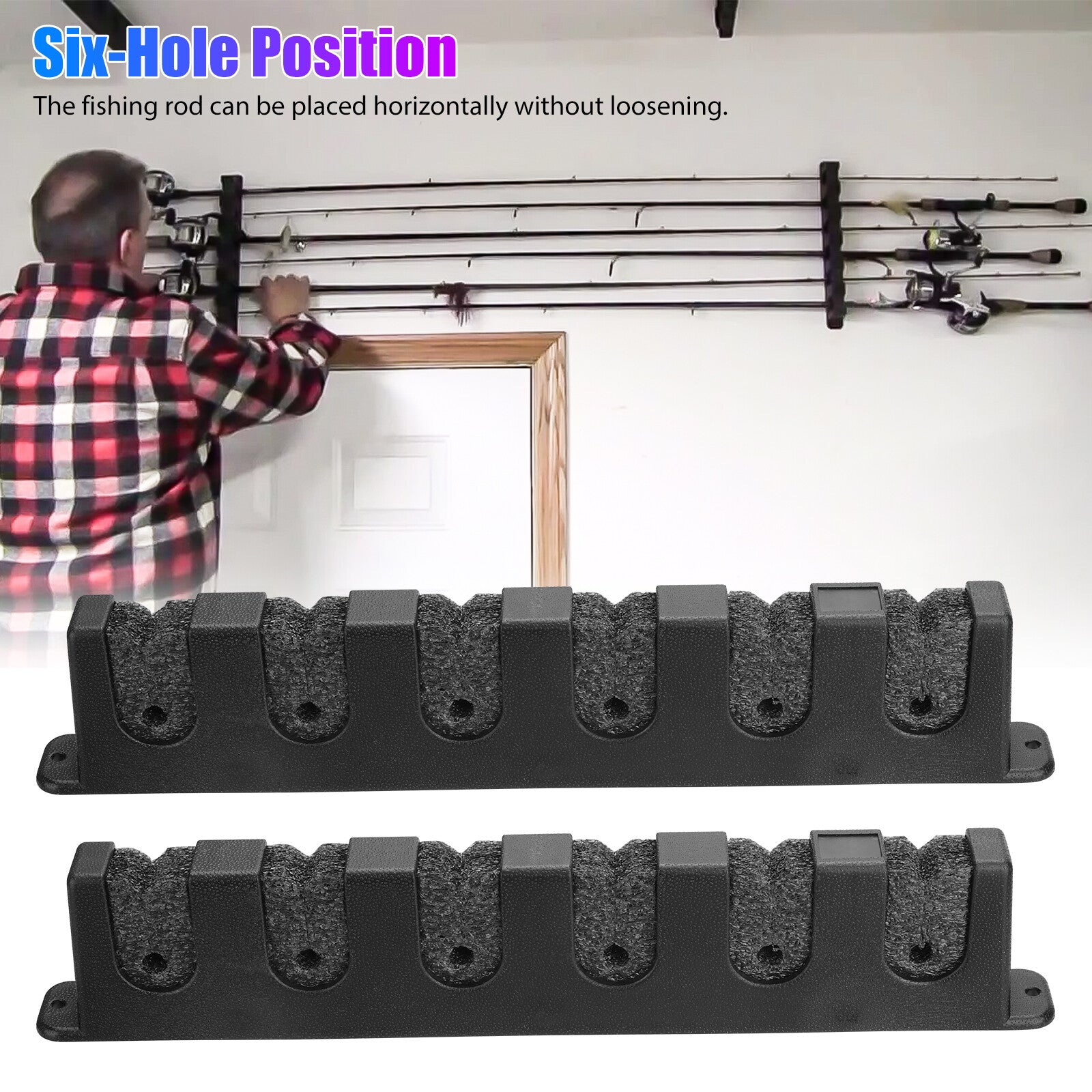 RodVault 6 - Horizontal Fishing Rod Holder Rack
