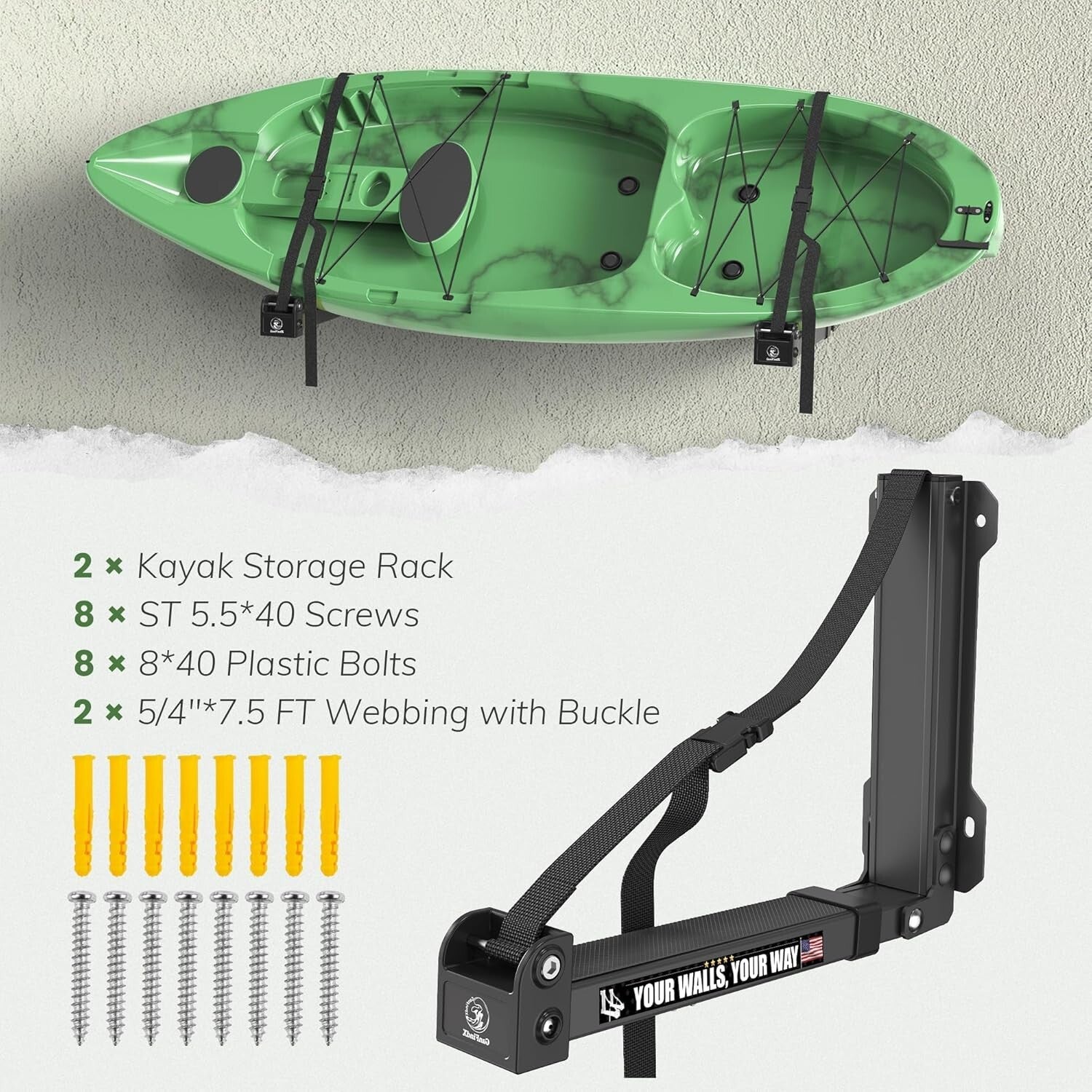 CurrentHold - Foldable Kayak Wall Rack
