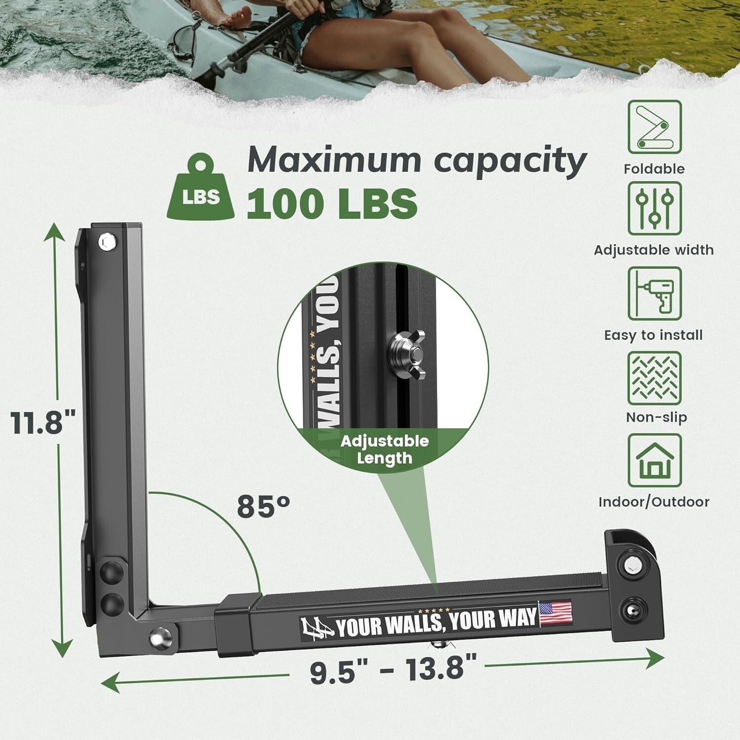 CurrentHold - Foldable Kayak Wall Rack