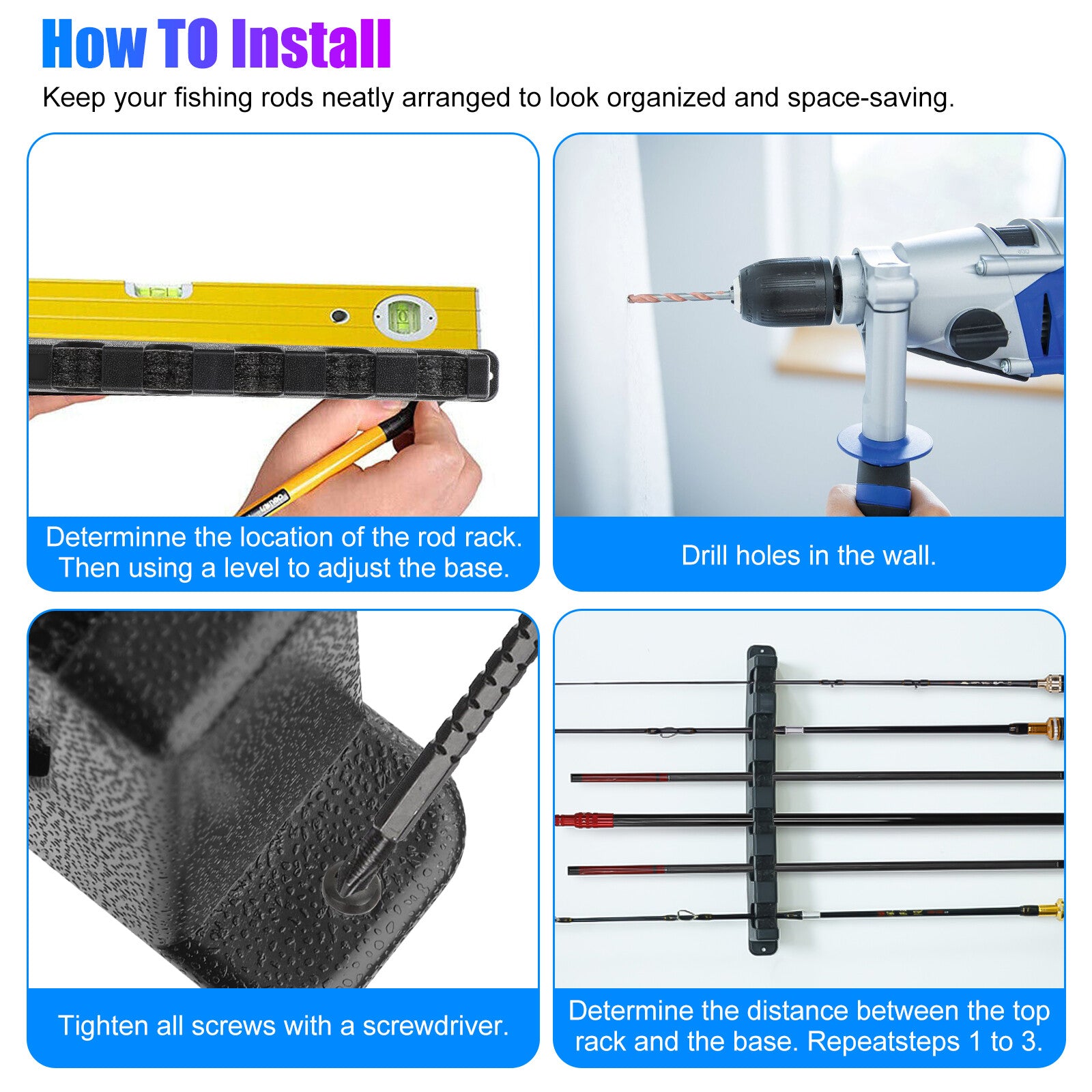 RodVault 6 - Horizontal Fishing Rod Holder Rack