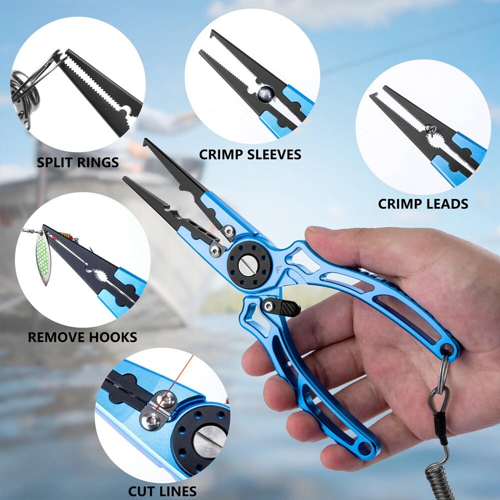LineSnap - 6-in-1 Aluminum Fishing Pliers