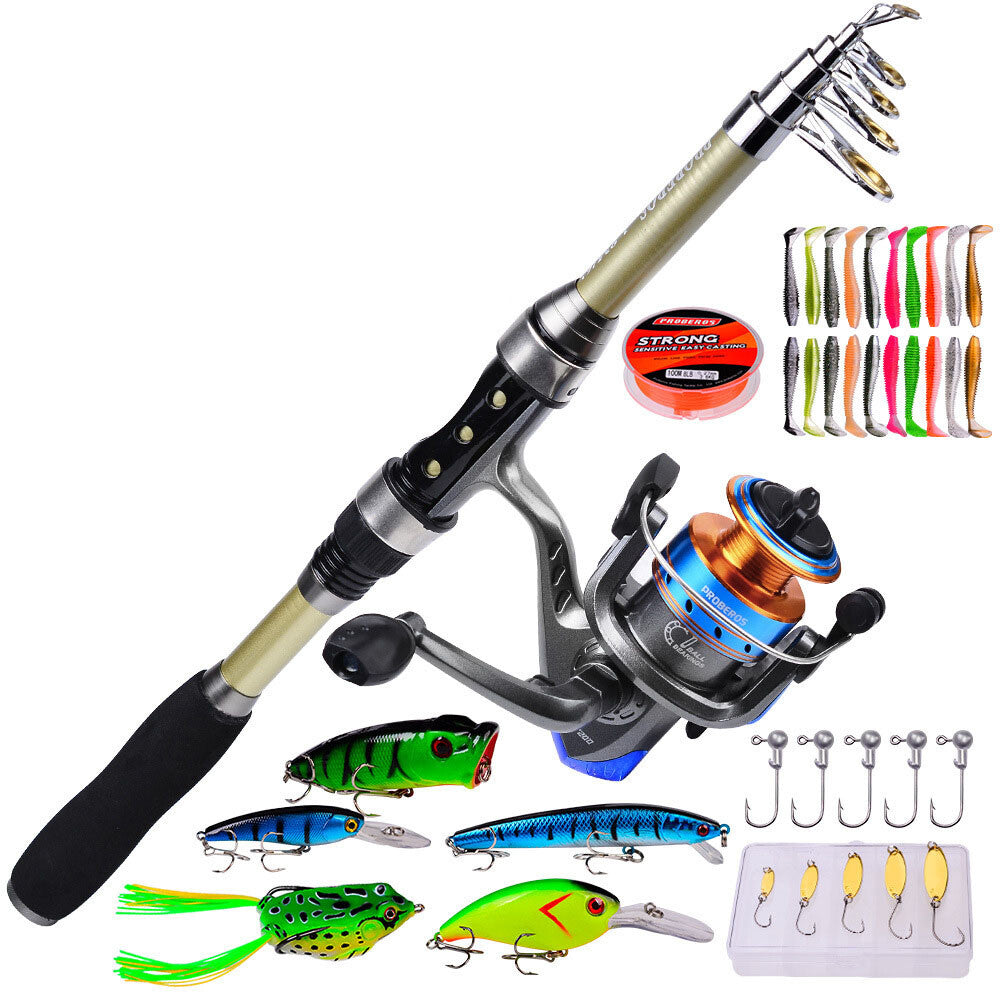 BlueCurrent - Telescopic Fishing Rod and Reel Combo