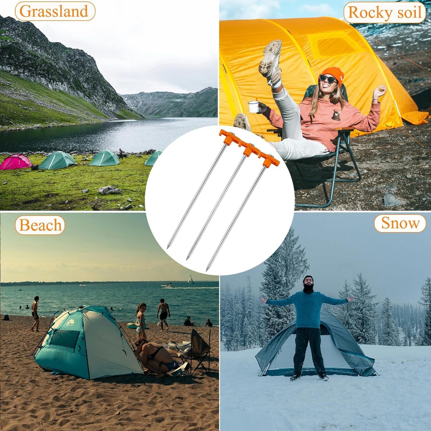 CampSecure  - Heavy-Duty Tent Stakes