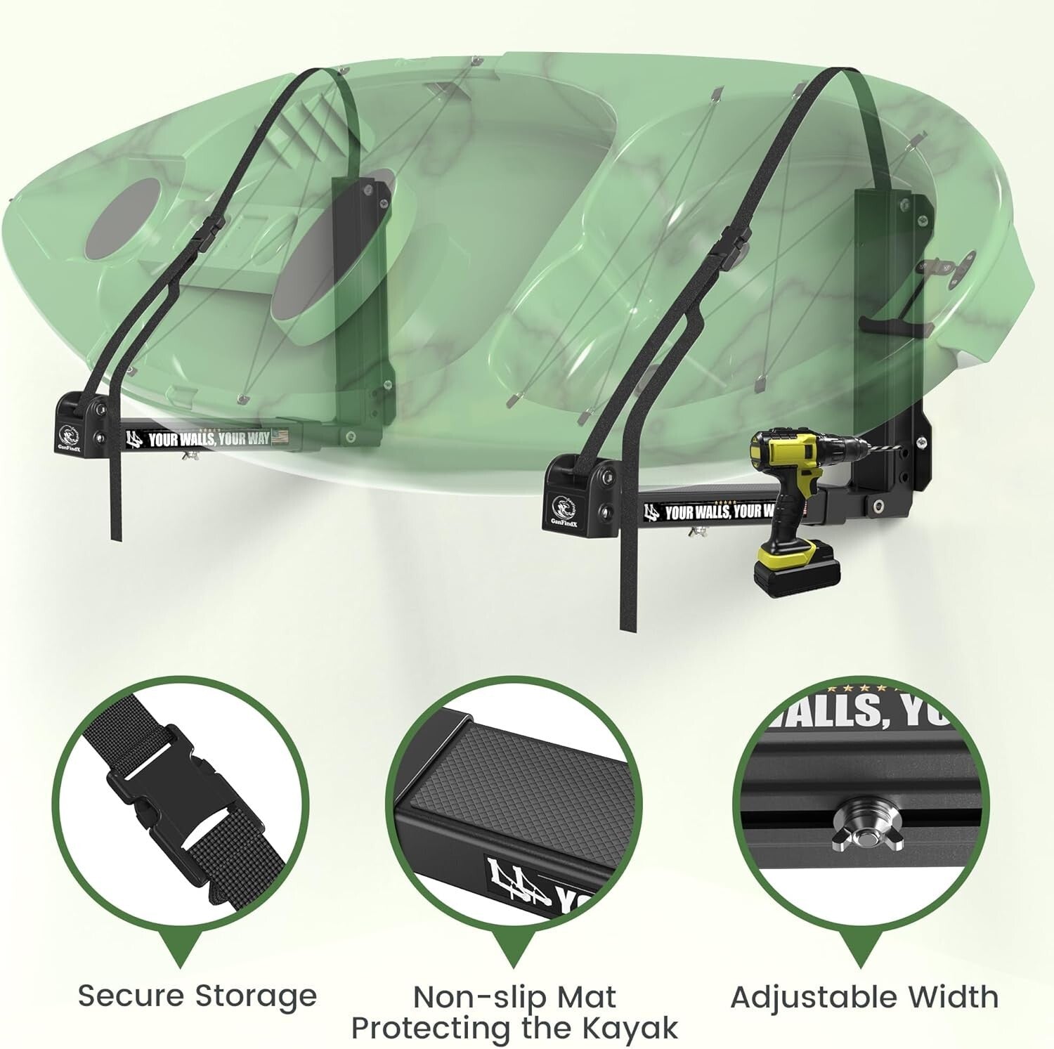 CurrentHold - Foldable Kayak Wall Rack