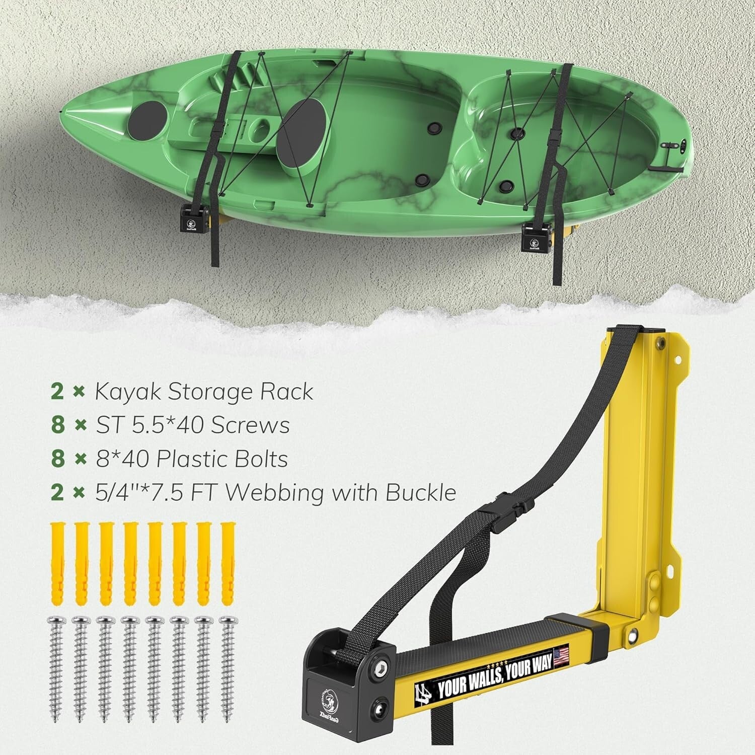 CurrentHold - Foldable Kayak Wall Rack