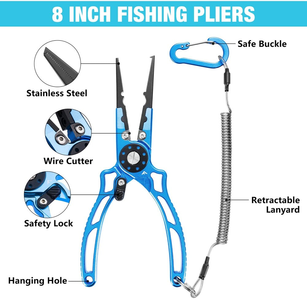 LineSnap - 6-in-1 Aluminum Fishing Pliers