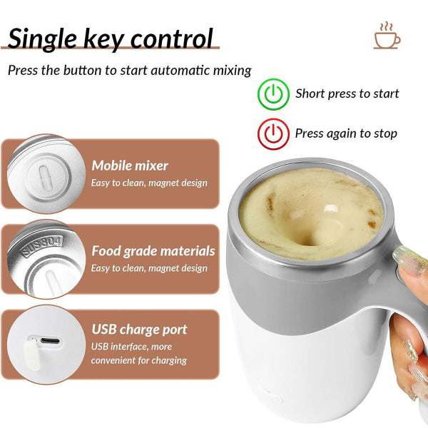 WhirlSip - Automatic Self-Stirring Coffee Mug