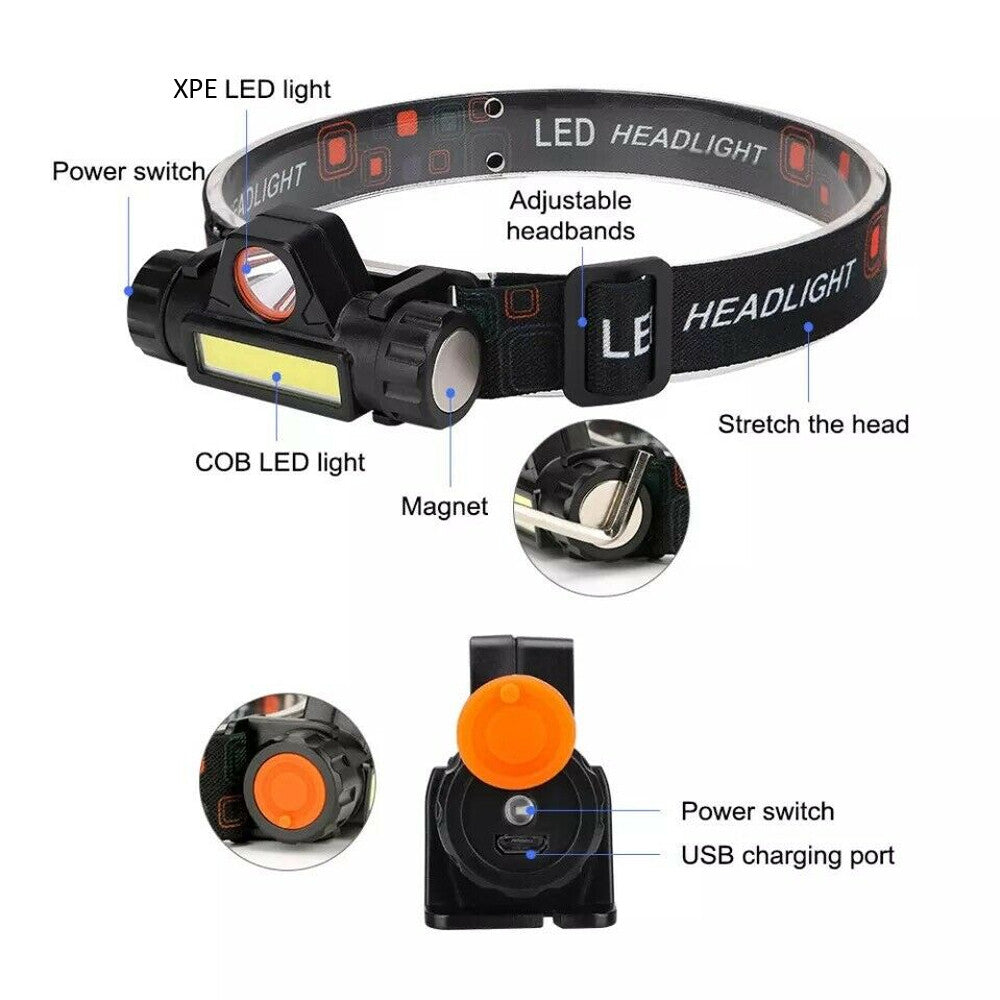 AdventureLite - Portable USB Rechargeable Headlamp