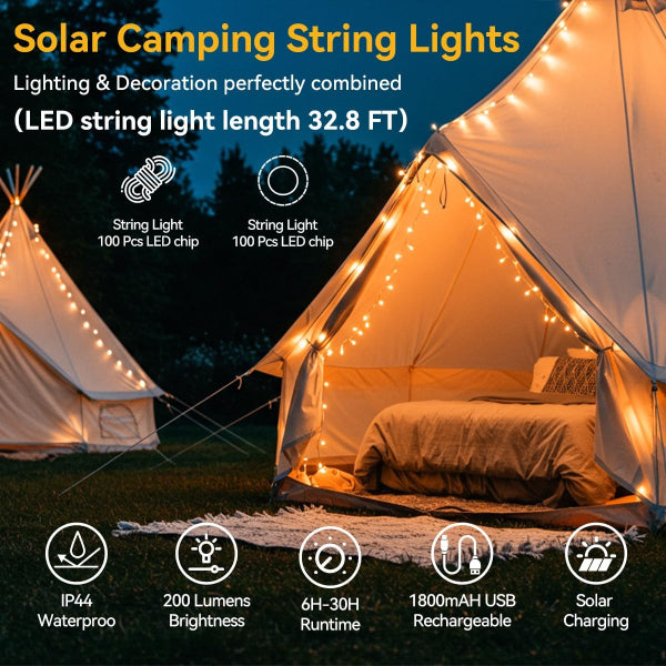 NightSpark - Solar Camping String Lights