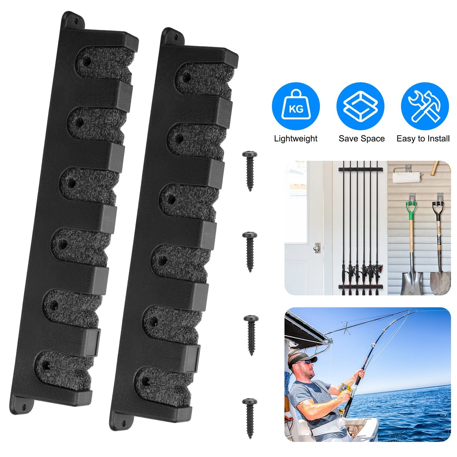 RodVault 6 - Horizontal Fishing Rod Holder Rack