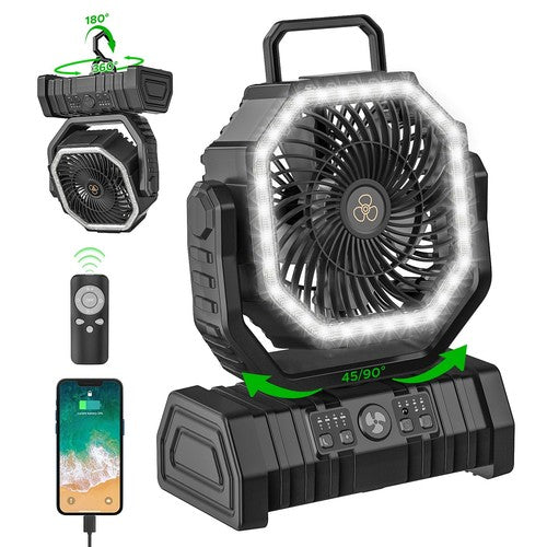 ZephyrLite - Rechargeable Camping Fan with LED Lantern
