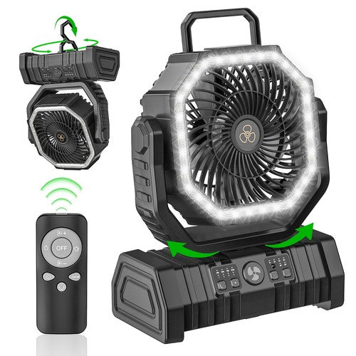ZephyrLite - Rechargeable Camping Fan with LED Lantern