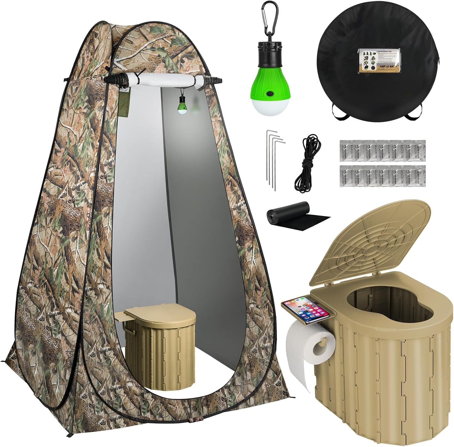 WildLoo - Portable Camping Toilet Kit with Privacy Tent